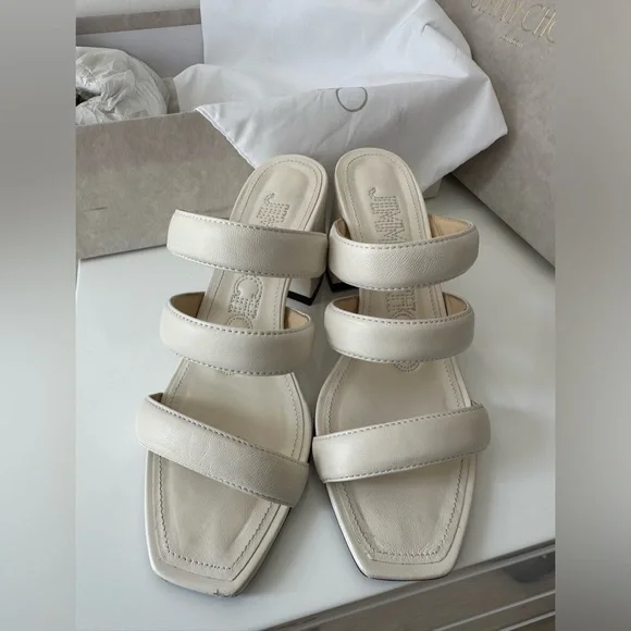 Jimmy Choo White Bridal Sandals size 7-7/5 - Picture 4 of 5